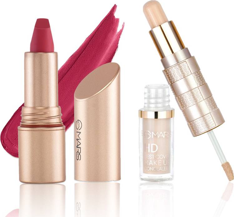MARS Matinee Cherry Lipstick and HD Liquid Concealer and Contour Stick Shade-06 Price in India