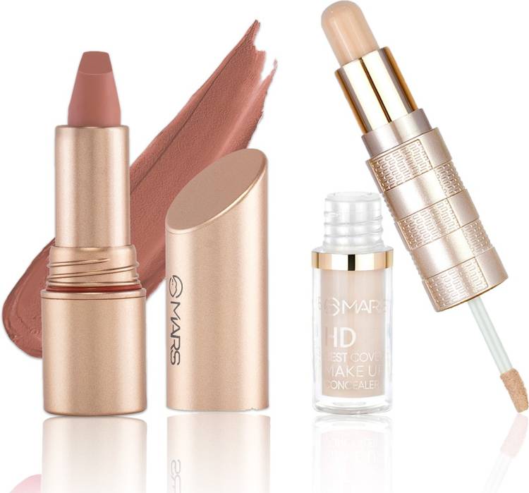 MARS Matinee Nude Flirt Lipstick and HD Liquid Concealer and Contour Stick Shade-05 Price in India