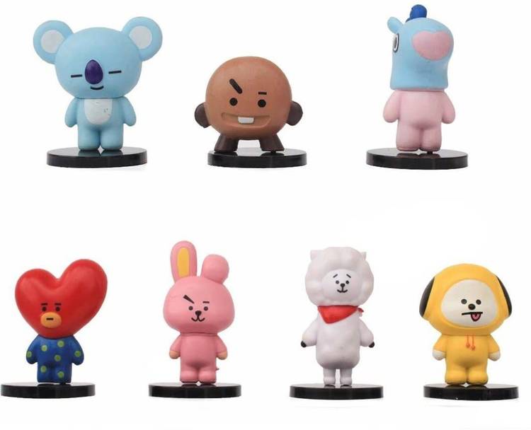 OFFO BT21 Tiny Tans (Set of 7)| BTS / BT21 Merchandise For BTS Army and Kpop Lovers (Size : 7-8 cm)