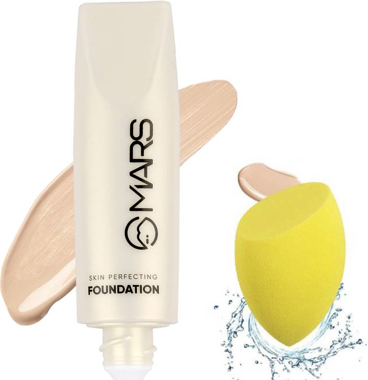 MARS Skin Perfecting Foundation & Sponge Beauty Blender Puff, Pack of 2 (58205-03) Foundation Price in India