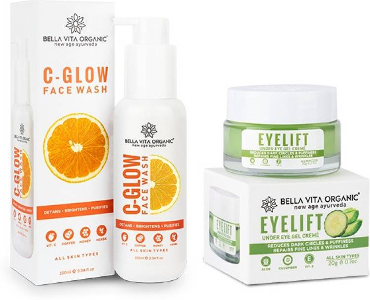 Bella vita organic Face Care Combo Pack With C Glow Face Wash + Eyelift Under Eye Cream Price in India