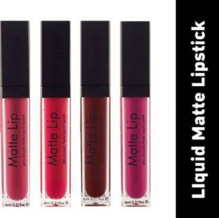 BLUSHIS Non Transfer Insta Beauty Waterproof Liquid Matte Mini Lipstick Combo Pack Of 4 Price in India