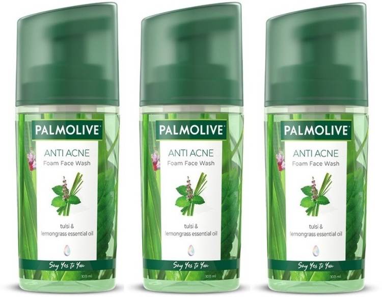 PALMOLIVE Anti Acne Purifying Foam Facewash, 100ml x 3 (300ml) (Pack of 3) Face Wash Price in India