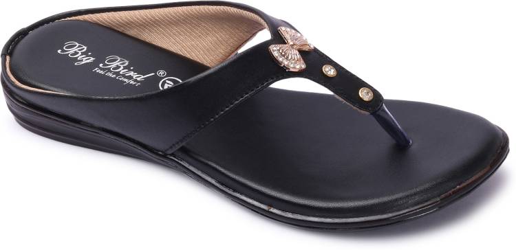 Women OD Lycra Embellished Stones V-strap Flat Sandals for Women & Girls Black Flats Sandal Price in India