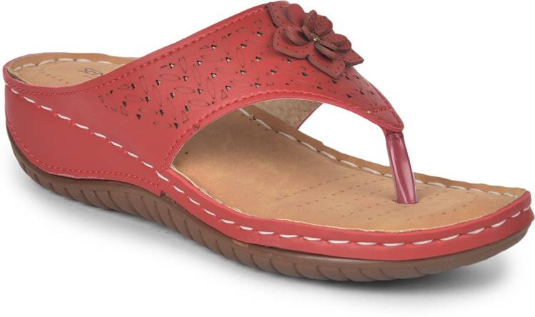 Women LAF-756 Red Flats Sandal Price in India