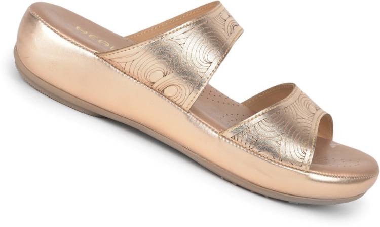 Women GF-05 Gold Flats Sandal Price in India