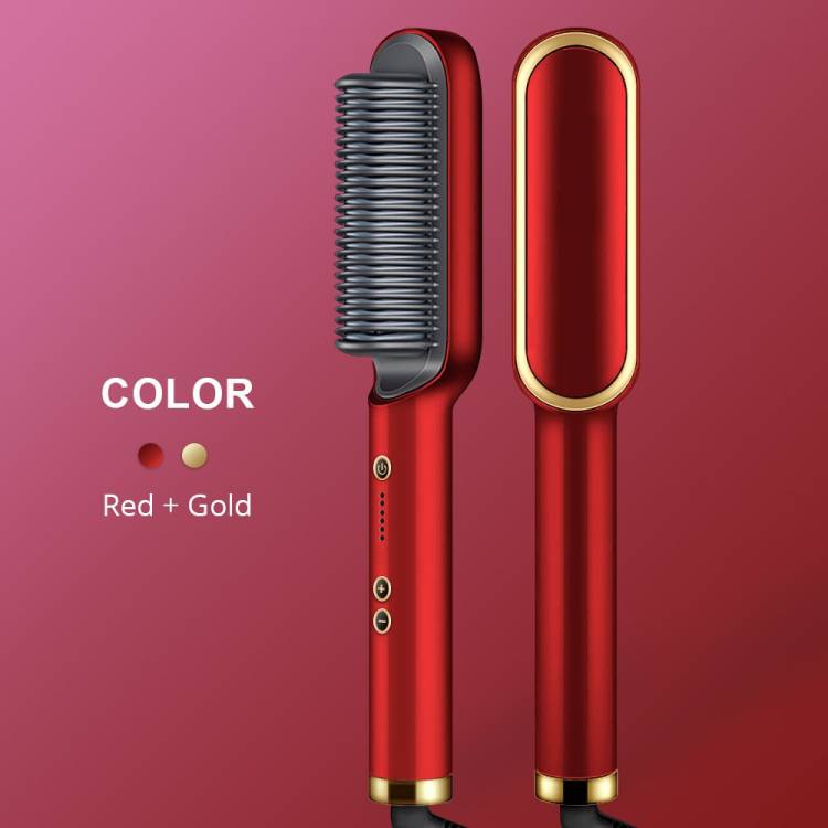 Syntus Fast Heating Anti-Scald, Perfect for Professional Salon at Home Hair Style Hair Straightening Iron with Comb, Fast Heating, Hair Straightener Brush(Red) Hair Straightener Brush Price in India