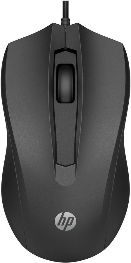 HP 100 Ambidextrous, Ergonomic design with 1600 DPI Wired Optical Mouse