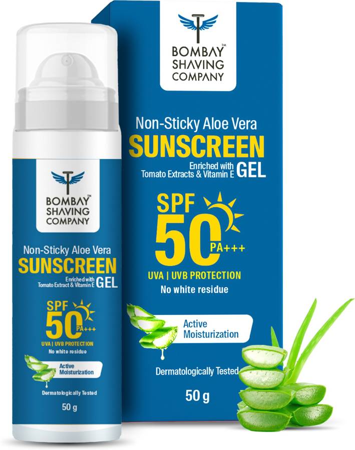 BOMBAY SHAVING COMPANY Aloe Vera Sunscreen Gel | Non Sticky - SPF 50 PA+++ Price in India