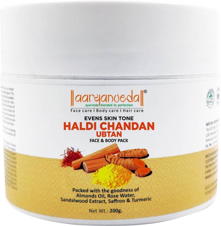 Aryanveda Haldi Chandan Ubtan Face & Body Pack For Instant Glow, Ideal For Dry & Dull Skin Price in India