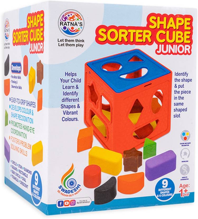 RATNA'S Jr Shape Sorter Cube for Kids(1486)