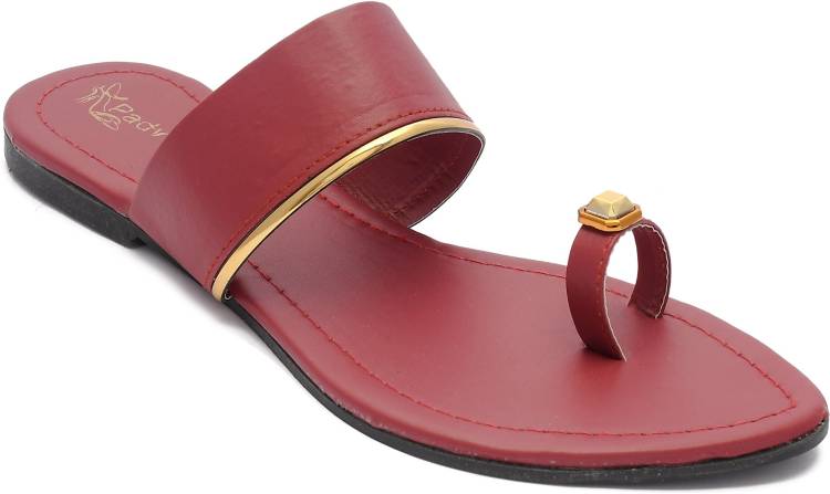 Women Maroon Flats Sandal Price in India