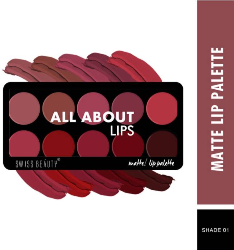 SWISS BEAUTY ALL ABOUT LIPS MATTE LIP PALETTE (SHADE-01) Price in India