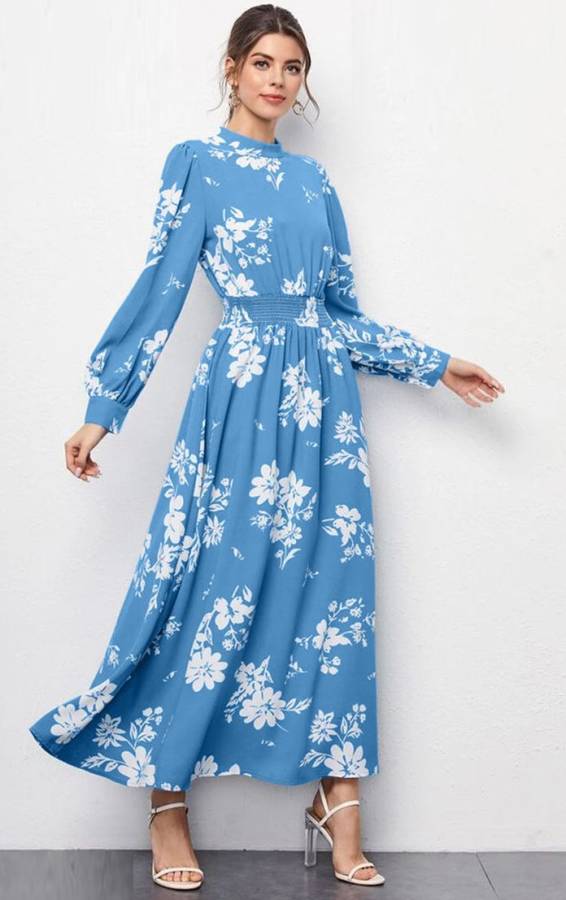 Women Maxi Blue Dress Price in India