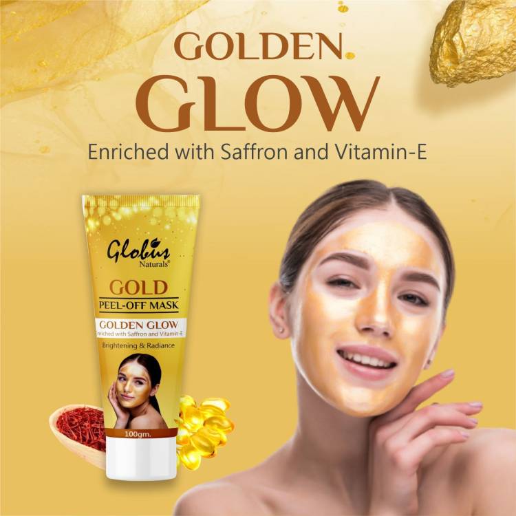 GLOBUS NATURALS Golden Glow Peel Off Mask|Removes Blackhead|Anti-Aging|Lightening,Brightening Price in India