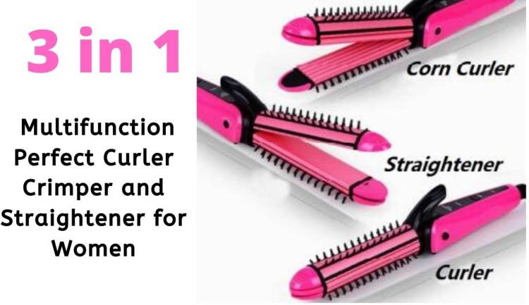 Syntus 3-in-1 HAIR STRAIGHTENER,CURLER & CRIMPER STYLER FOR GIRLS with CARAMIC COATING 3-in-1 HAIR STRAIGHTENER,CURLER & CRIMPER STYLER FOR GIRLS with CARAMIC COATING Hair Straightener Price in India