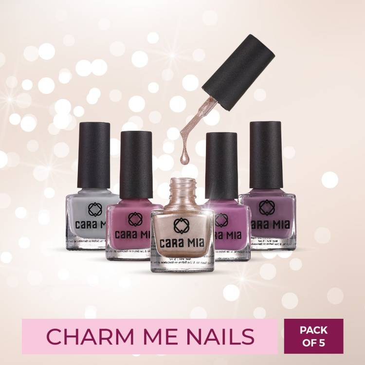 CARA MIA by Flipkart Charm Me Nails Lilac, Pastel Purple, Pastel Grey, Champagne, Mauve Price in India
