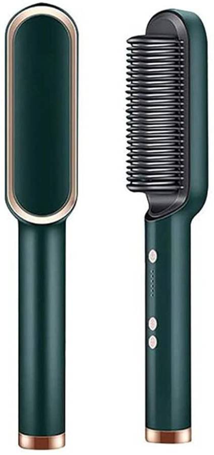TECHMAZE Professional Hair Brush Curling Anti-perm Straight Styler Frizz-Free Silky Professional Hair Straightener Comb Ceramic Hair Curler HQT 909B 5 Heat Settings Hair Straightener Brush Price in India
