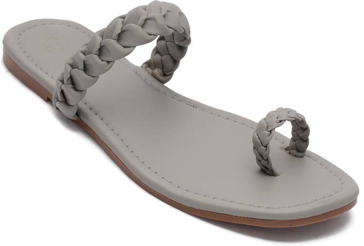 Women Grey Flats Sandal Price in India