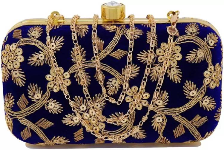 Casual, Party Blue  Clutch Price in India