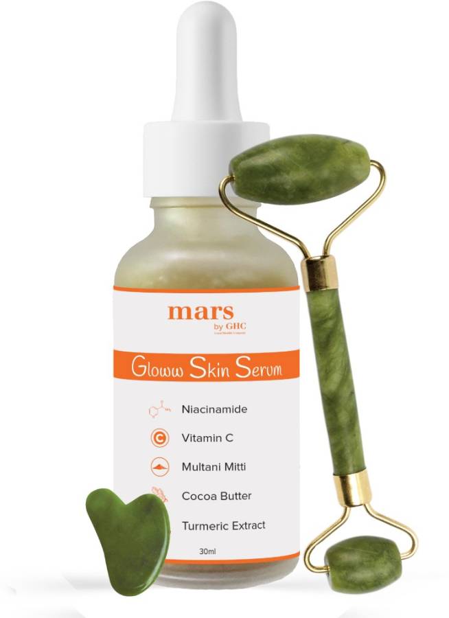 mars by GHC Jade Roller & Gloww Serum | Jade Stone and Vitamin C Serum | Glowing Skin & Hydrates Skin | Brightening Serum Price in India