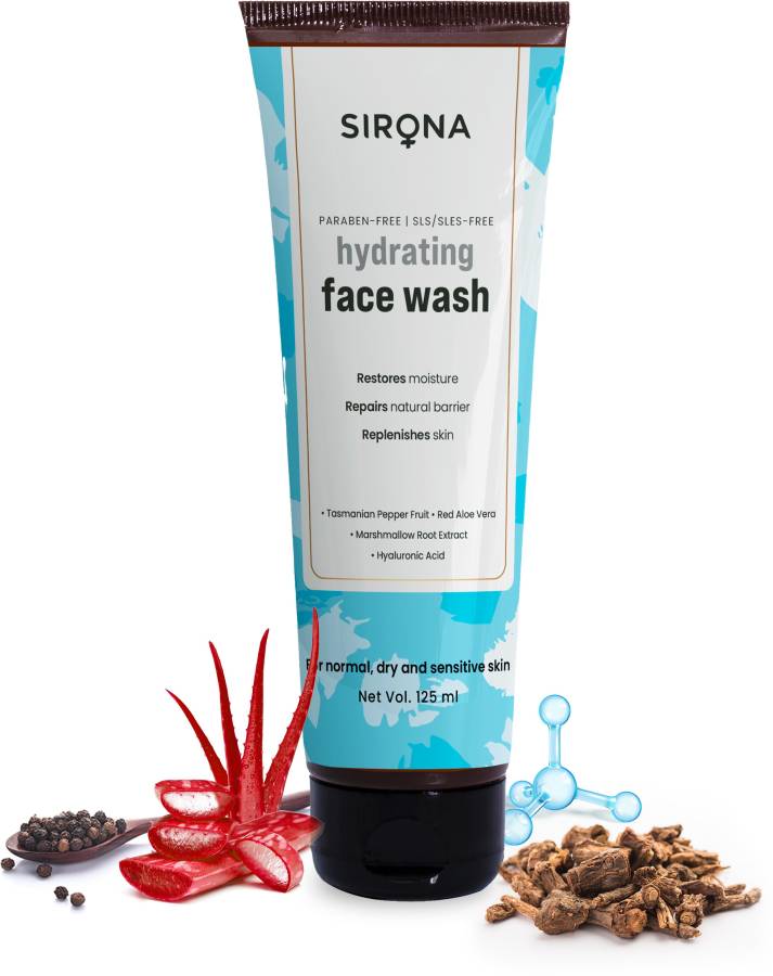 SIRONA Hydrating Face wash | Daily Hydrating  for Women to Restores Moistures Balance || with Hyaluronic Acid, Tasmanian Pepper Fruit & Red Aloe Vera Face Wash Price in India
