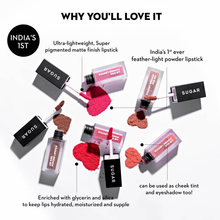 SUGAR Cosmetics Air Kiss Powder Lipstick Price in India