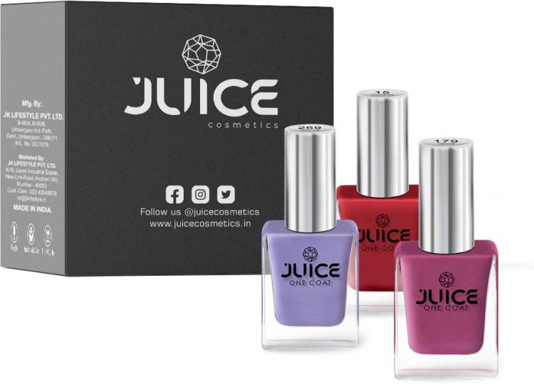 Juice Nail Polish 1 Combo Tickle Me Pink - 179, Pink Rose - 15, Pearly Flint - 269 Price in India