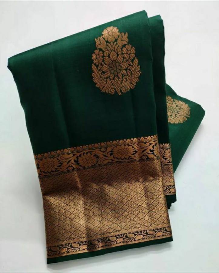 Woven, Solid Kanjivaram Pure Silk Saree Price in India