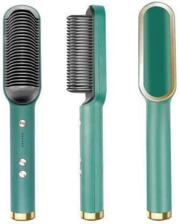 NezTech Hair Straightening Iron with Comb DV-2228 Hair Straightener Brush (Green) Hair Straightener Brush Price in India