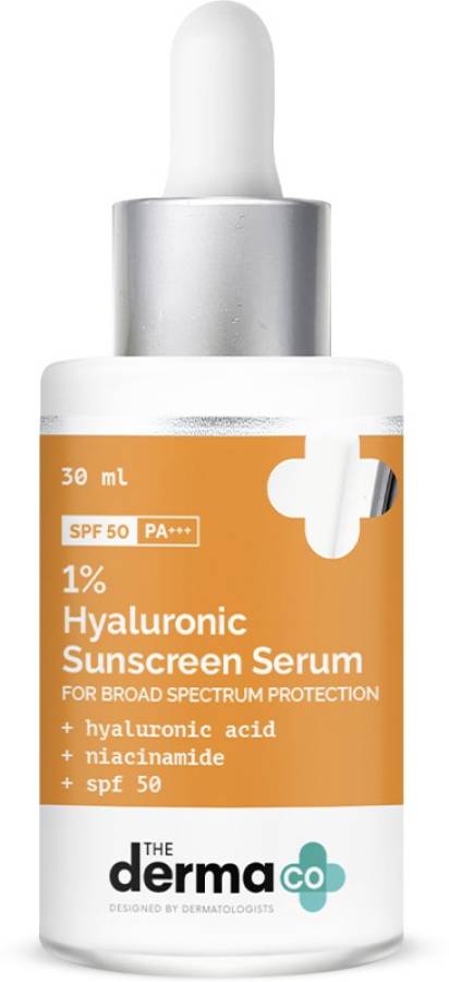 The Derma Co 1% Hyaluronic Acid Sunscreen Serum with SPF 50 & Niacinamide - SPF 50 PA+++ Price in India