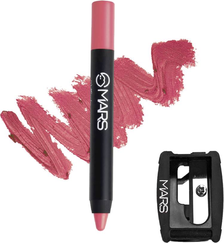 MARS Long Lasting Won't Smudge proof Budge Matte Lip Crayon with Sharpner Price in India
