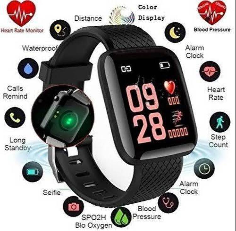 Ykarn Trades VI227_ID116 Advance Fitness Tracking, Step Count Smart Watch Black(Pack of 1) Smartwatch Price in India