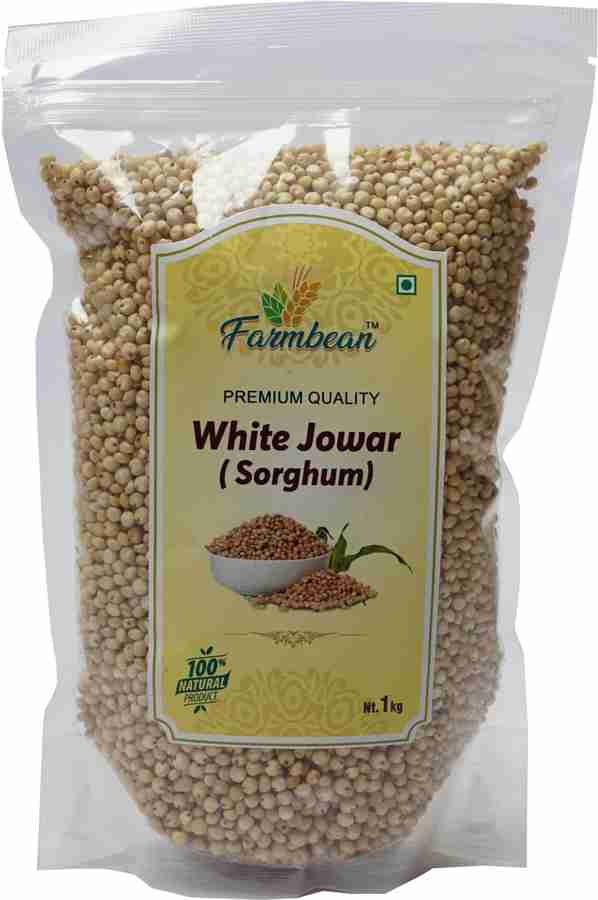 Farmbean whole white jowar or Grain Pearl Millet (Pack of 1Kg