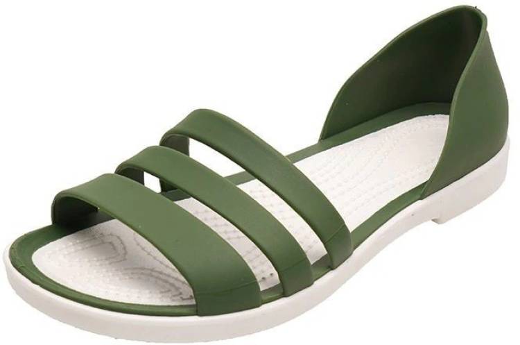 Women Green Flats Sandal Price in India