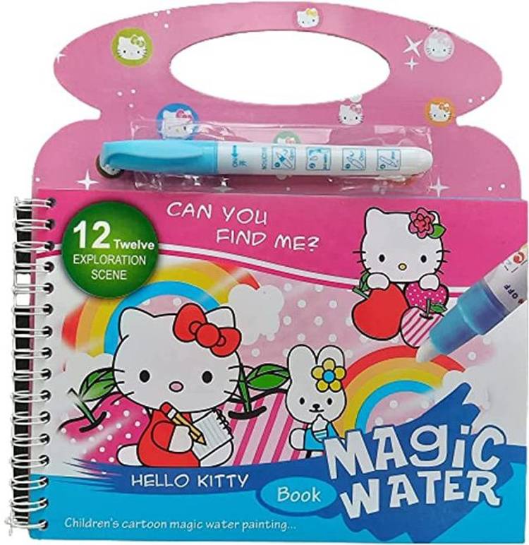 Synlark Magic Water Painting Reusable Book with12 Exploration Scene for Kid Multi-Design