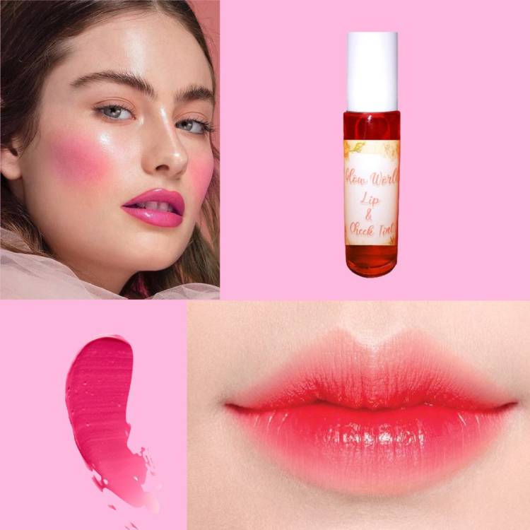 GLOW WORLD Lip and cheek tint | Pink (15 ML) 100% Organic | Pure | Natural Ingredients Lip Stain Price in India