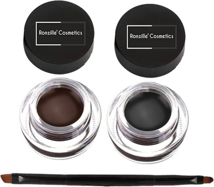 RONZILLE Gel Kajal & eyeliner smudge proof and waterproof Black and Brown 6 g Price in India