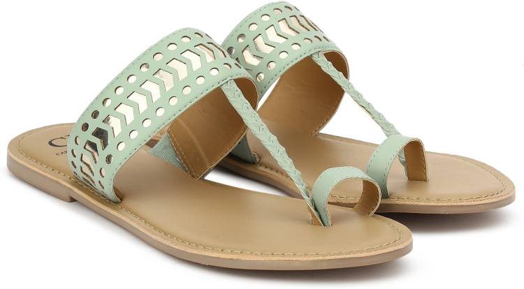 Women Green Flats Sandal Price in India