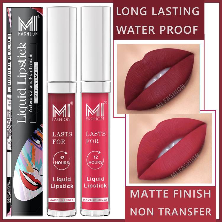 MI FASHION 3.5ml each Waterproof Smudge Proof Skin Friendly Matte Liquid Lipstick Long Price in India