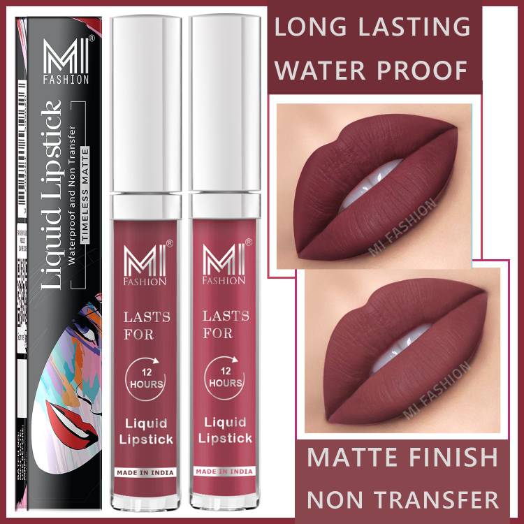 MI FASHION 3.5ml each Waterproof Smudge Proof Skin Friendly Matte Liquid Lipstick Long Price in India