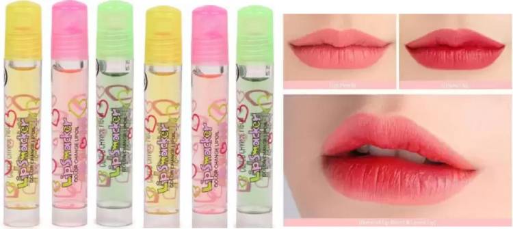 AMOSFIA 6 Color Random Roll-On Fruit Oil Lip Balm Lip Gloss Moisturizing Price in India