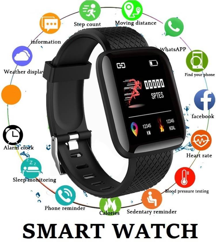Ykarn Trades VI10_ID116 Plus Multi Sports Mode, Step Count Smart Watch Black(Pack of 1) Smartwatch Price in India