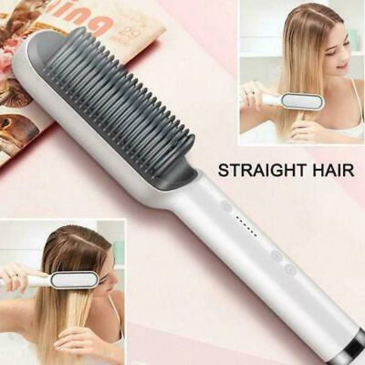 Firststep Hair Styler Brush/PTC Heating Electric Straightener | Perfect for Professional Hair Straight Comb Temperature Control Fast Heating & 5 Temp Settings Hair Straightener Price in India
