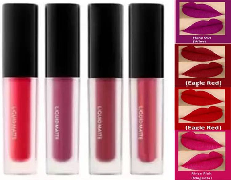 BLUSHIS Long Lasting Water Proof Sensational Liquid Lipsticks Combo Set of 4 Price in India