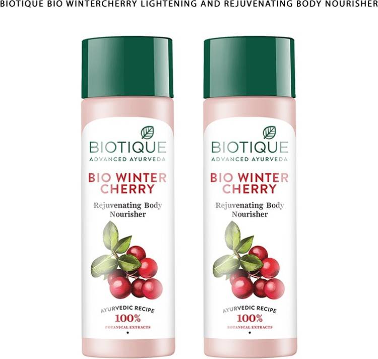 BIOTIQUE Bio Wintercherry Lightening And Rejuvenating Body Nourisher, 190ml (Pack Of 2) Price in India