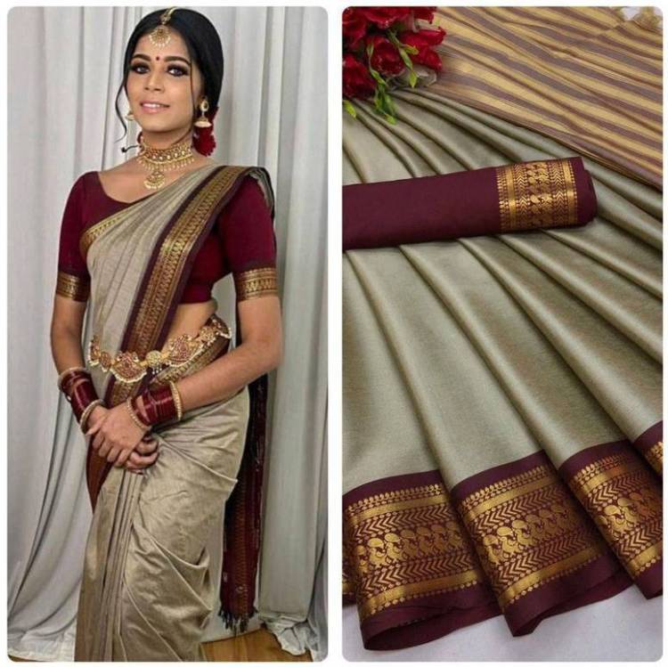 Solid Kanjivaram Pure Silk, Jacquard Saree Price in India
