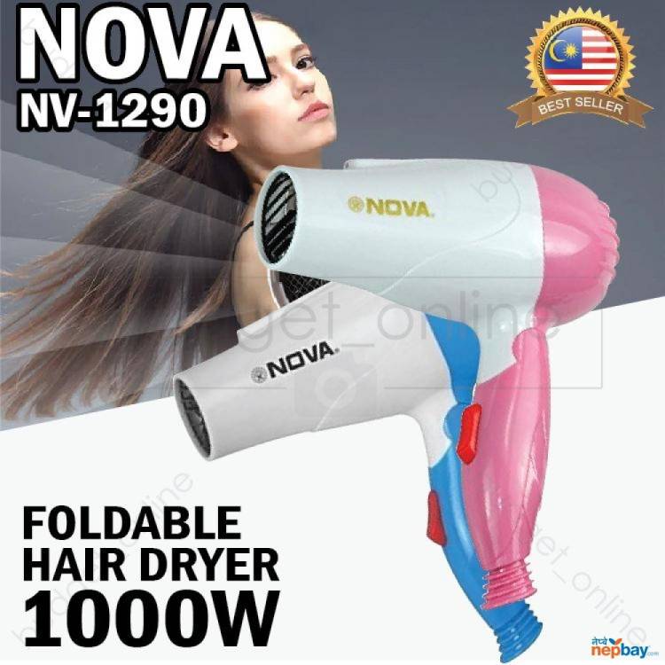 Ladisha NOVA NV-1290 1000W Foldable Hair Dryer With 2 Speed Control Dryer Hair Dryer Price in India