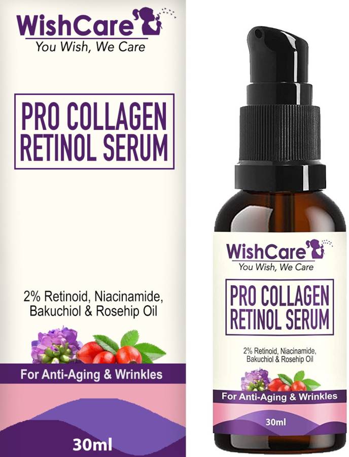 WishCare Pro Collagen Retinol Serum - For Anti-Aging, Skin Firming & Plumping Skin - With 2% Retinoid, Niacinamide, Bakuchiol & Rosehip Price in India