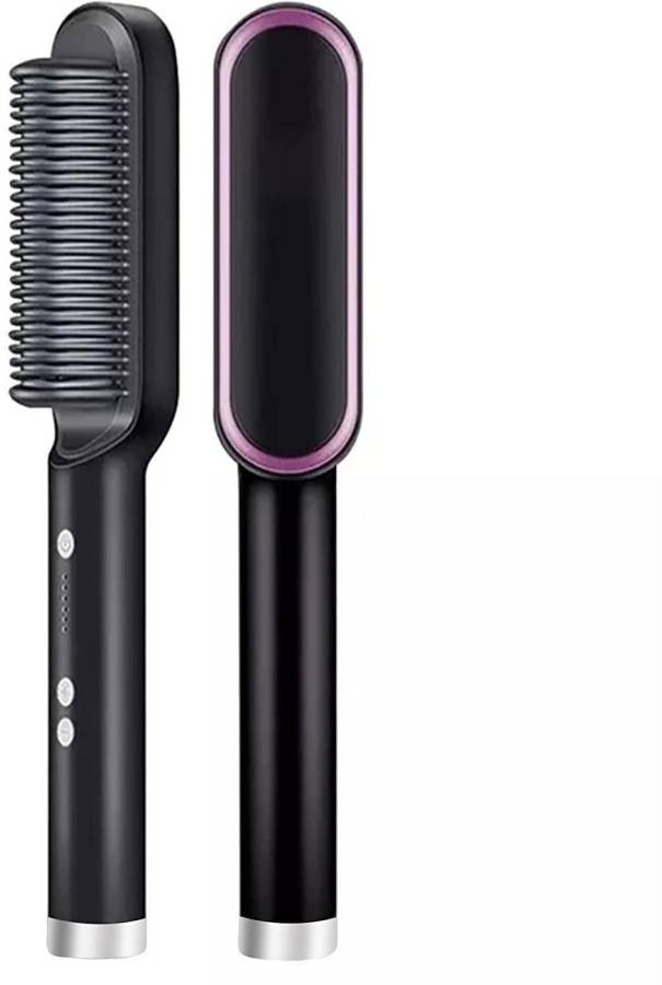 TRENDJOES Hair Straightener Brush Electric Straightener with 5 Temperature Control Hair Straightener Brush Price in India